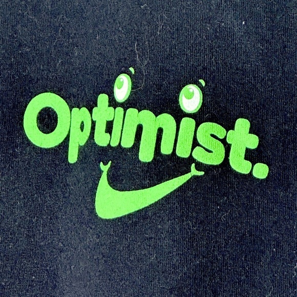 Nike T-Shirt Optimist Mens XL Swoosh Green Runners Athletic Black Smile Outdoor - Picture 4 of 5